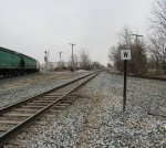 looking South at interchange track head from the south to the west & yard south of interchange